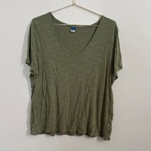 Old Navy Sage Green V-Neck Tee